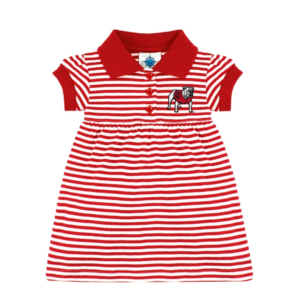 NWT Georgia Bulldogs Striped Gameday Dress w/Bloomer (6-9mo)